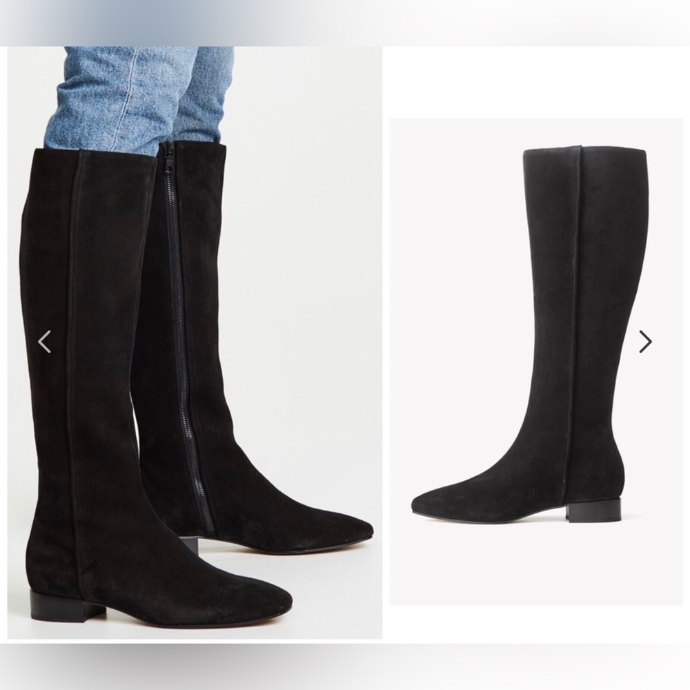 NIB $795 Rag &Bone Aslen Knee High Black Suede Boots Size: 36